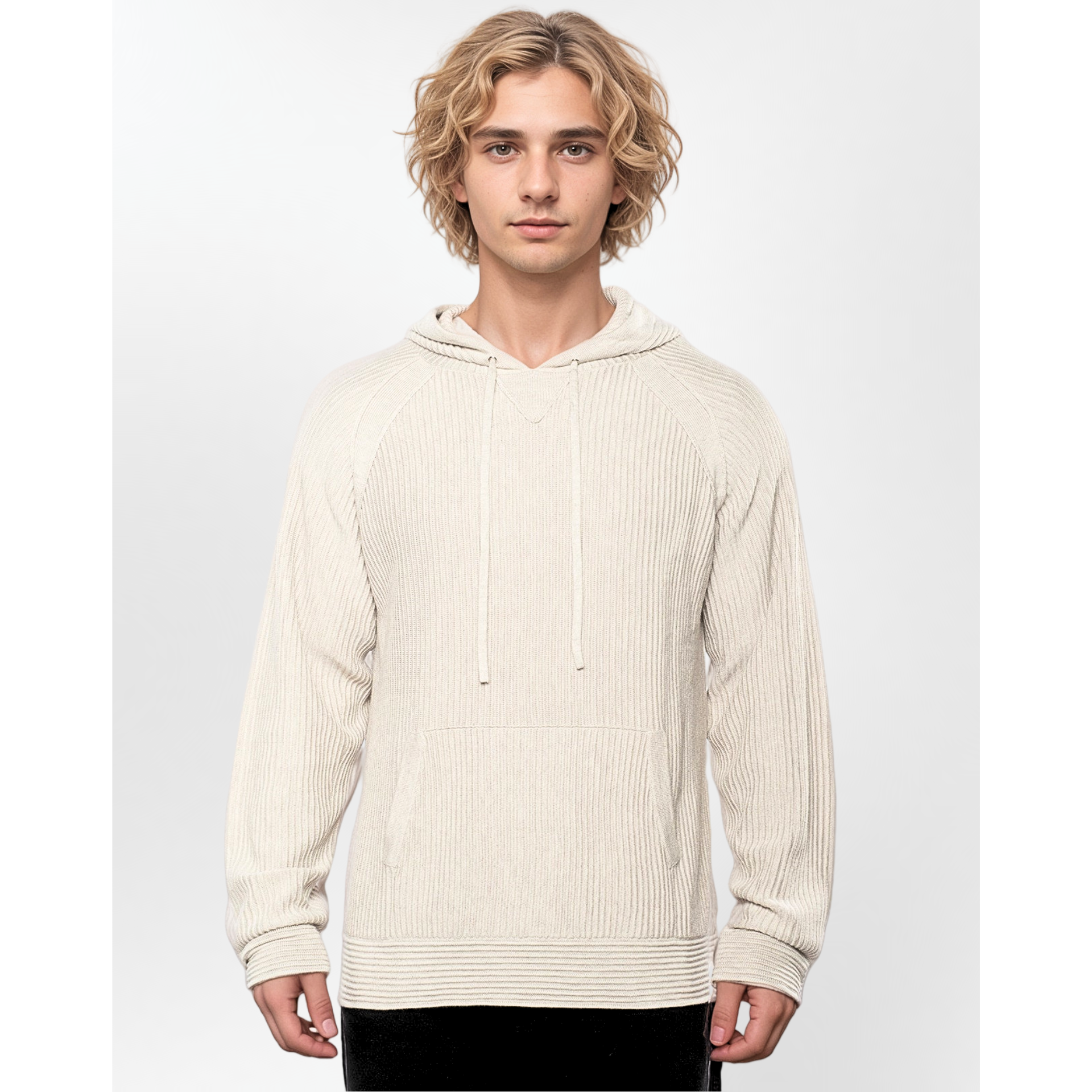 Neutral-toned Sandstorm pullover made from breathable silk and wool blend