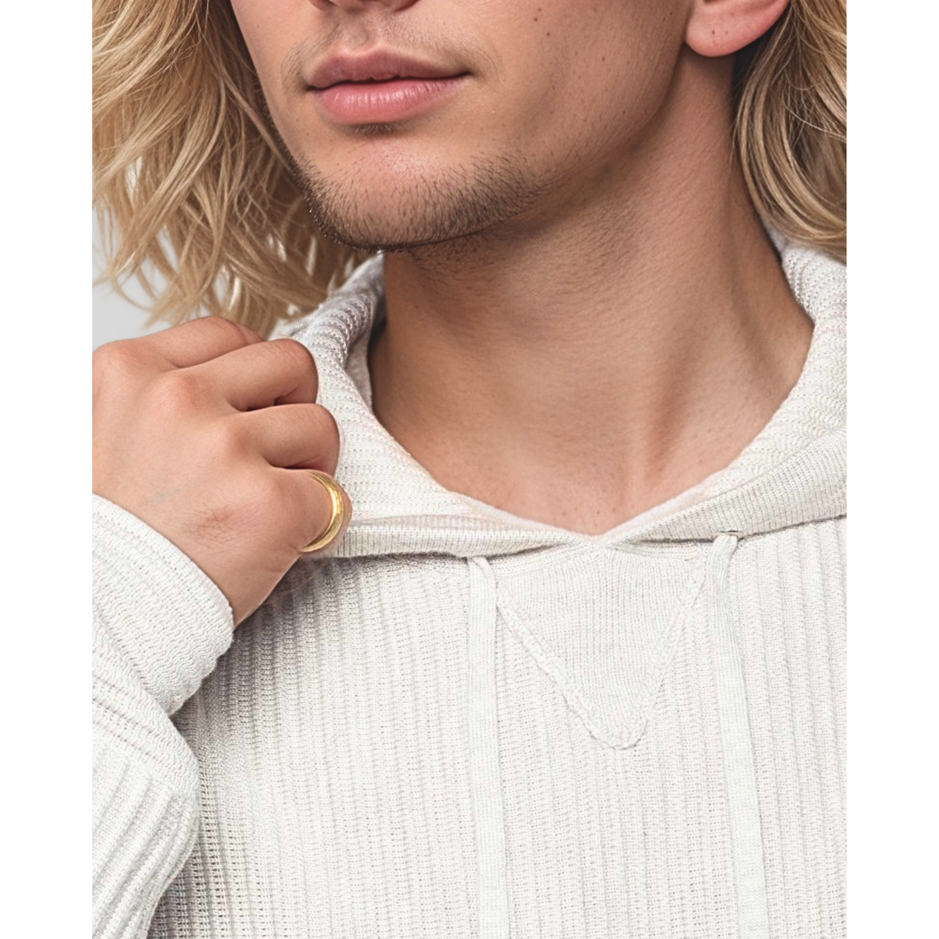 LuxeLayer men's pullover in Sandstorm – soft-touch finish and tailored fit