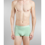 SilkCut ergonomic pouch trunk underwear in green  showing smooth contour fit
