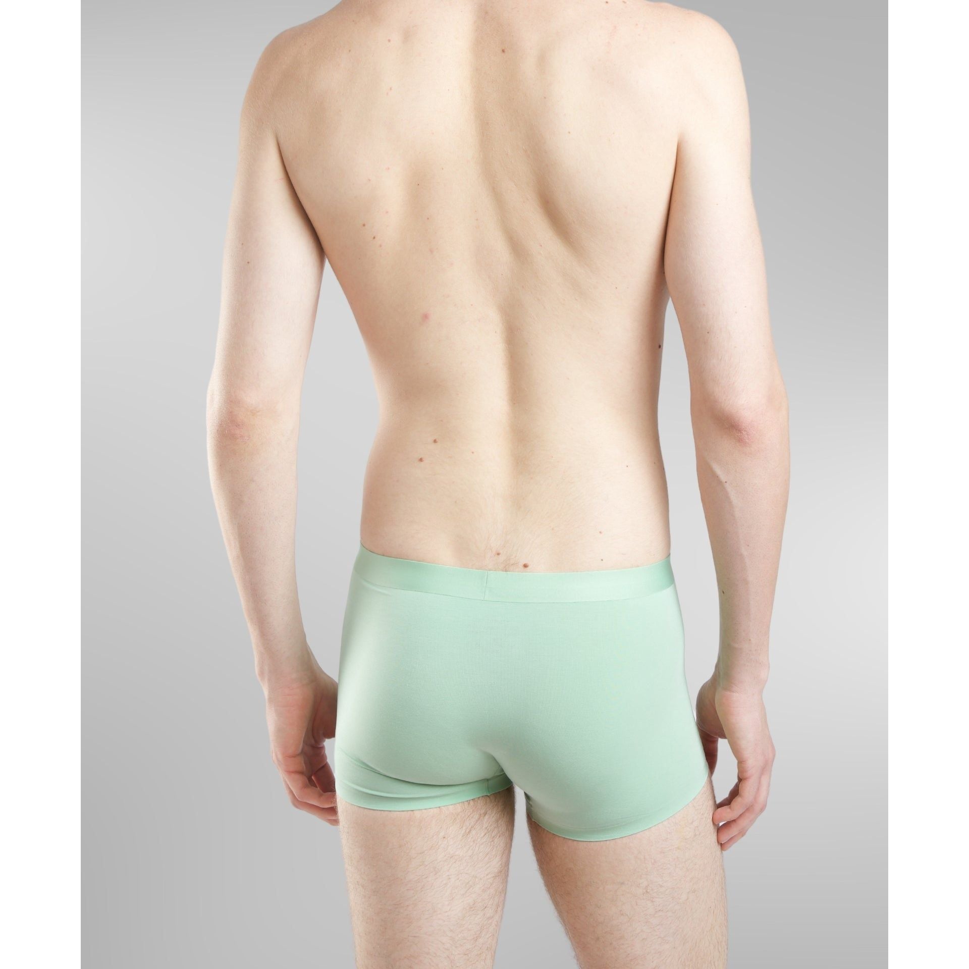 Back view of SilkCut men’s trunks highlighting seamless stretch design