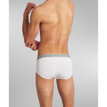 Side view of SilkCut men’s brief showing stretch and support