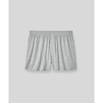 Light grey striped silk boxer shorts flat lay