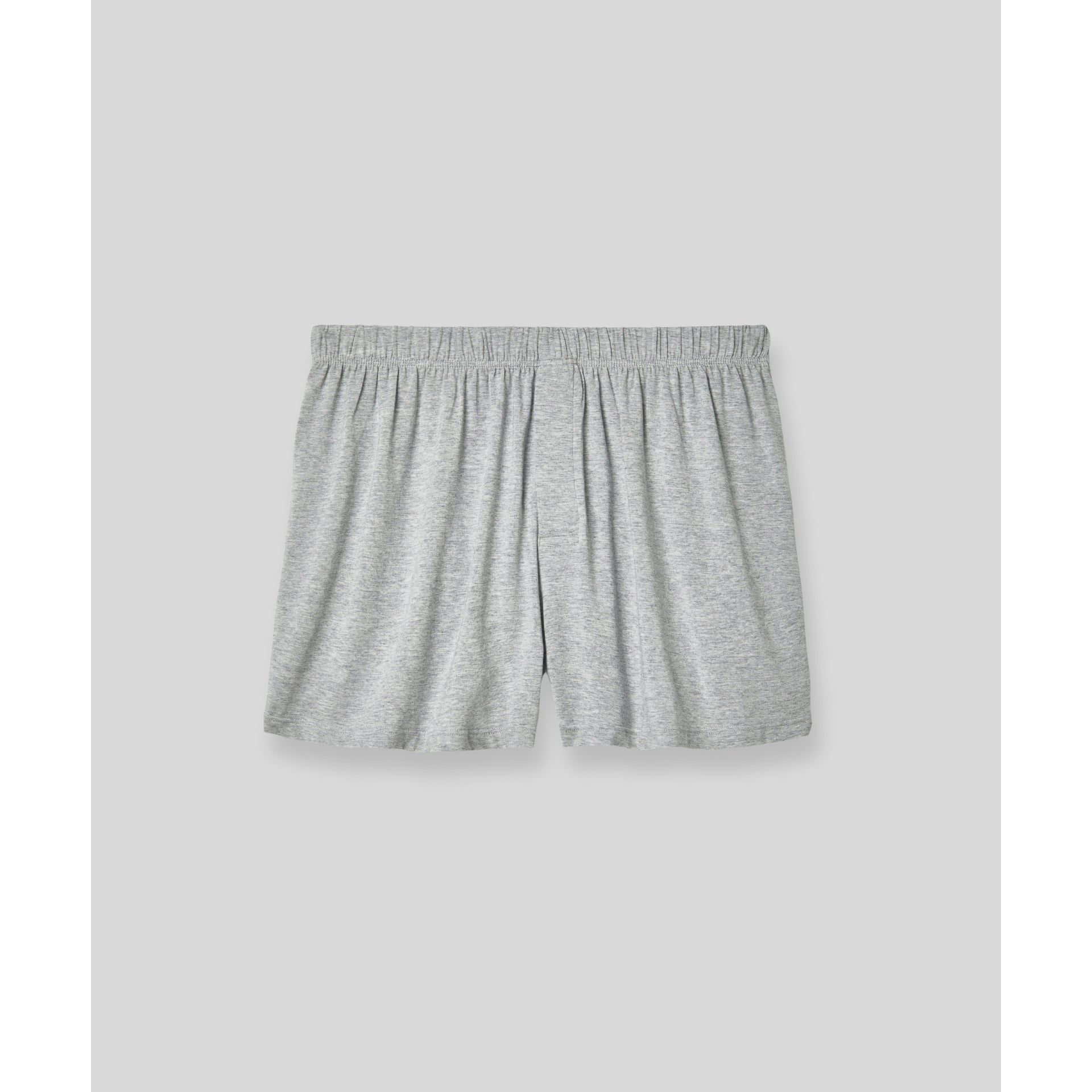 Light grey striped silk boxer shorts flat lay