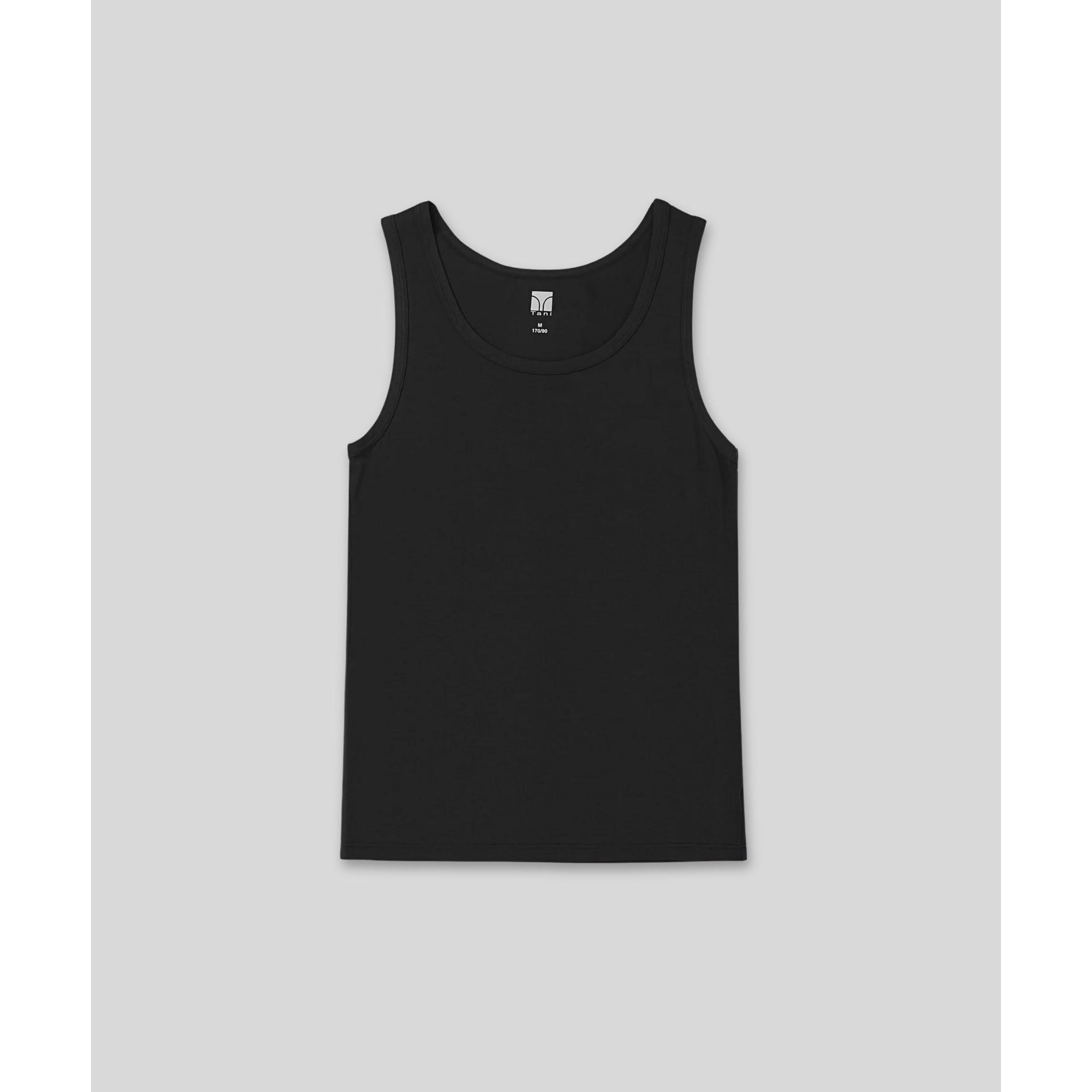 SilkCut tank top for men flat lay in white with soft, weightless texture