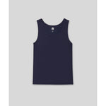 Detail of neckline stitching on SilkCut tank top with tagless comfort