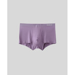 SilkCut men’s pouch trunks in purple showing ergonomic support pouch