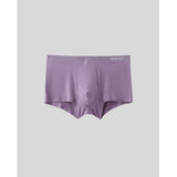 SilkCut men’s pouch trunks in purple showing ergonomic support pouch