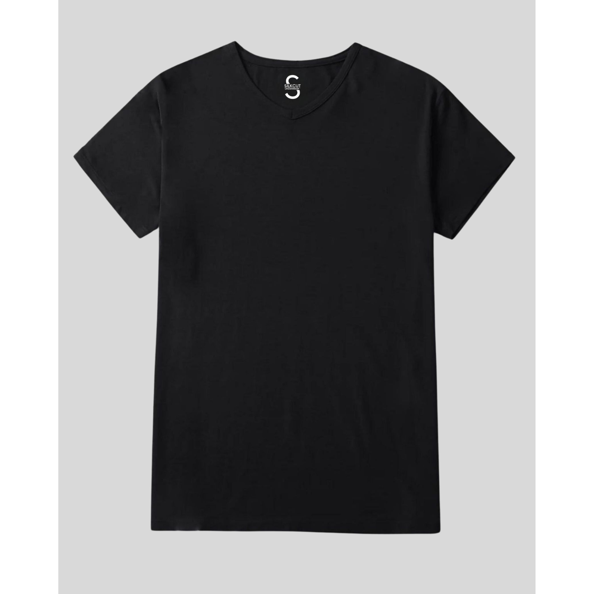 Breathable Micro Modal Air men’s V-neck undershirt Black front view lightweight fit
