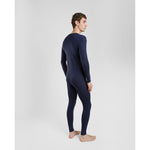 Model wearing SilkCut Micro Modal Air thermal top and bottom set