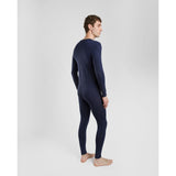 Model wearing SilkCut Micro Modal Air thermal top and bottom set