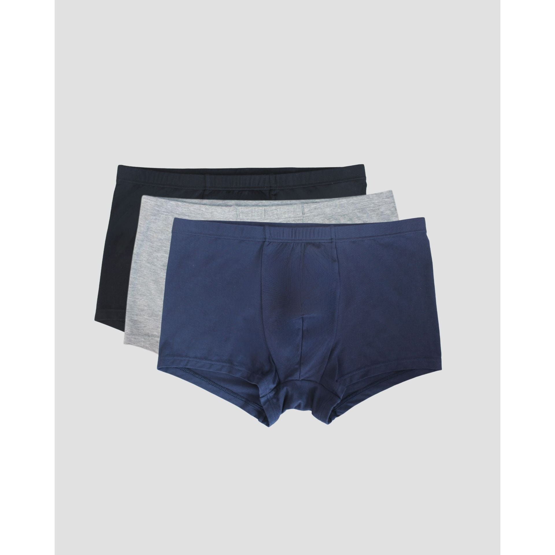 SilkCut Modal Trunk Underwear 3-Pack in Navy, Grey, and Black – lightweight, breathable men’s underwear
