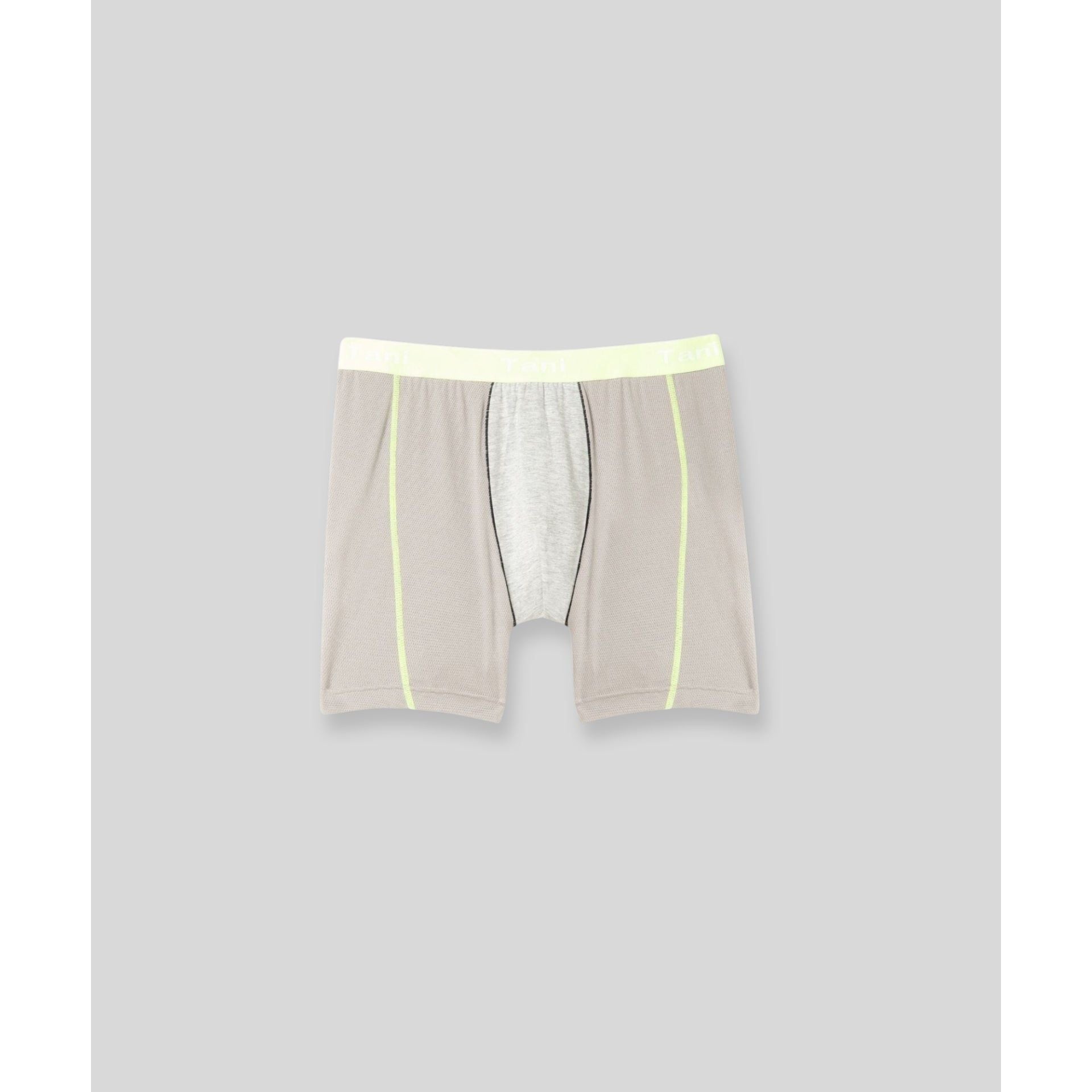 SilkCut Cooling Long Boxer Briefs in grey showing ergonomic pouch and long-leg cut
