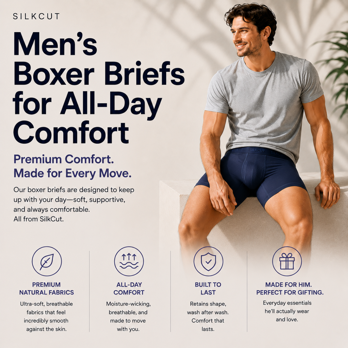 best boxer briefs for men combine breathable fabric, ergonomic support, and all-day comfort. Boxer briefs made with Micro Modal Air® fabric