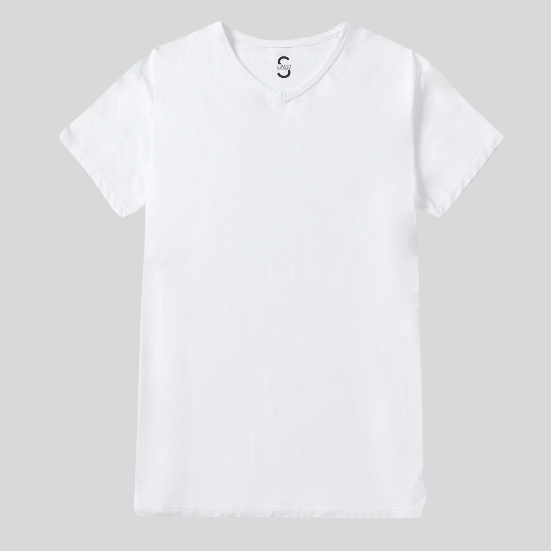 Silk Cut V-Neck Undershirts in white