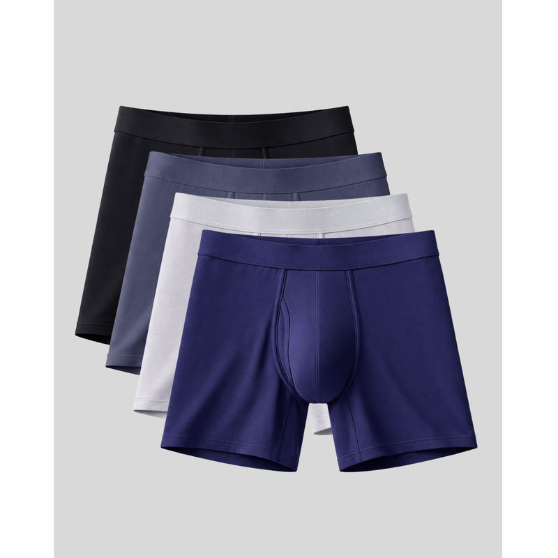 SilkCut Men’s Bamboo Boxer Briefs - 4 Pack