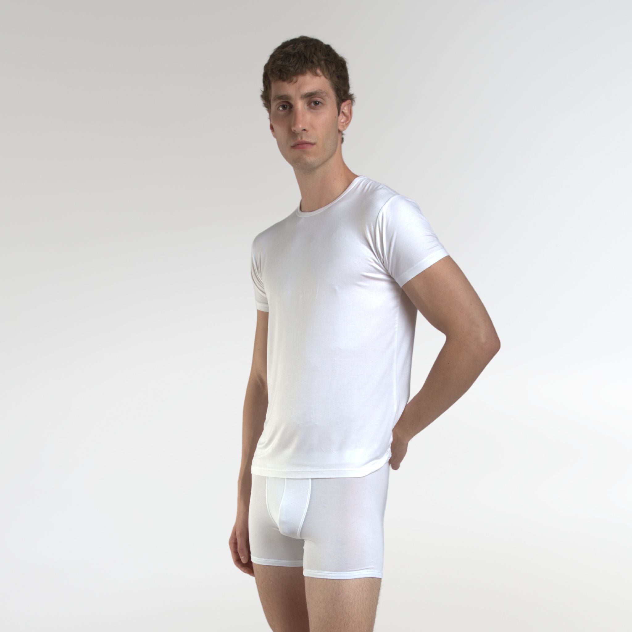 high-quality silk undershirt for men white