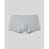 Gray boxer briefs on a light gray background