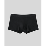 Black boxer briefs on a light gray background