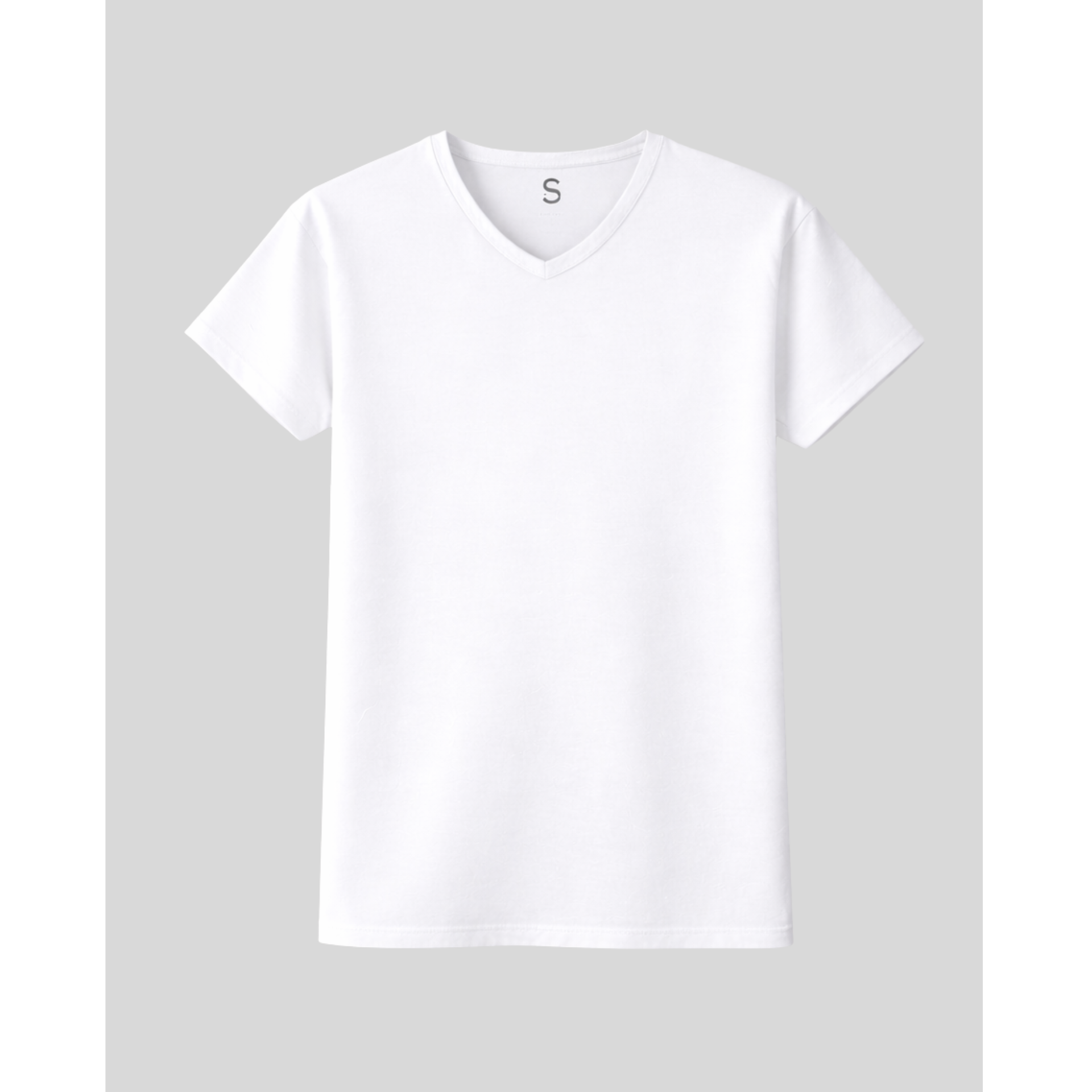 White t-shirt on a gray background