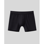 Black men's boxer briefs on a light gray background