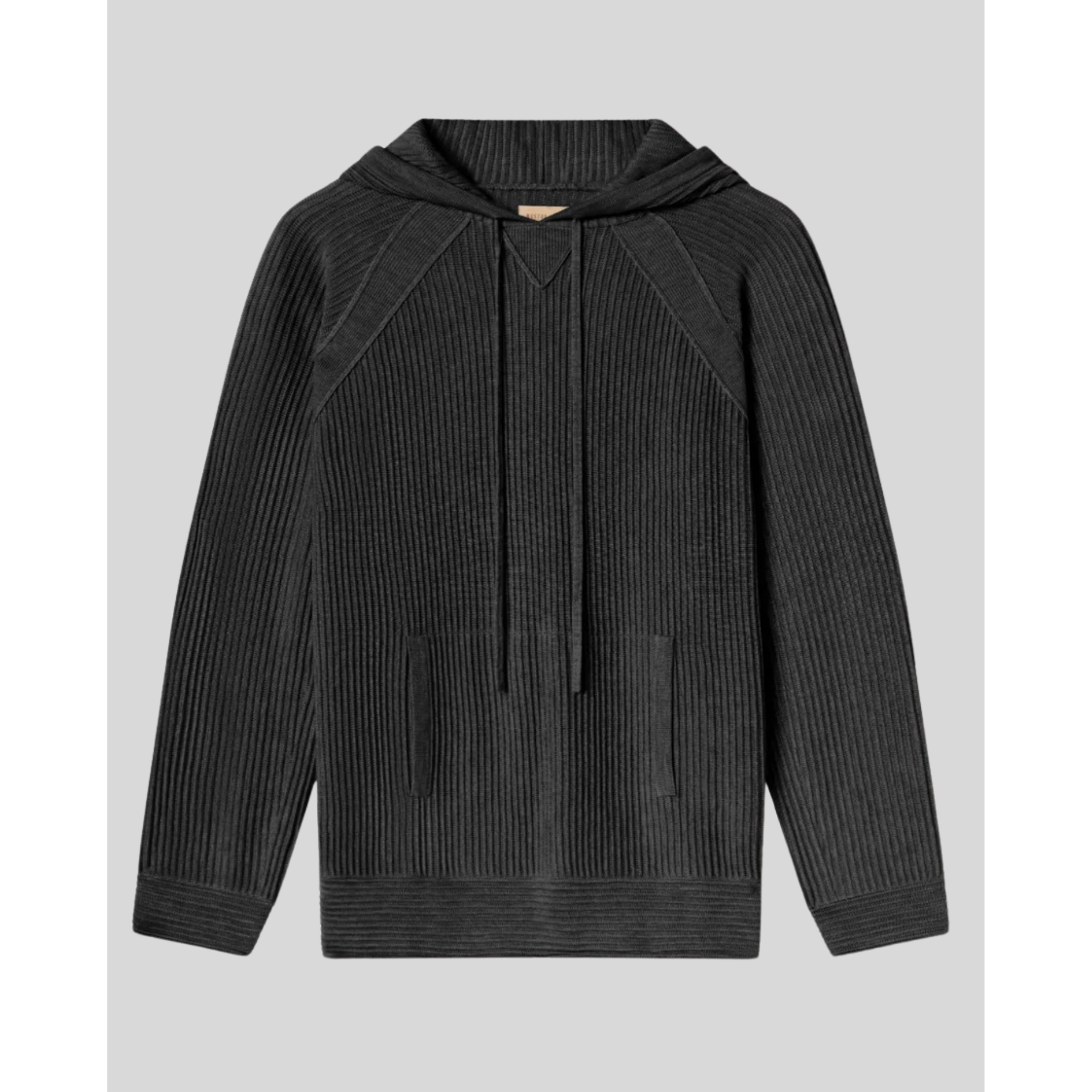 Dark Smoke LuxeLayer Silk & Wool Pullover – Sleek charcoal tone with ultra-soft texture