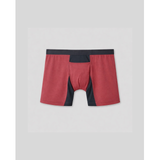 Red athletic shorts with black accents on a light gray background Silkcut breathable boxer briefs
