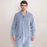 Soft luxury cotton pajamas for men – breathable and full-length sleepwear