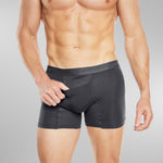 Mens Black Boxer Brief with Horizontal Fly