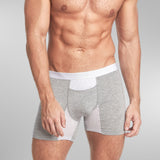 Mens Boxer Brief with Horizontal Fly-Color Grey