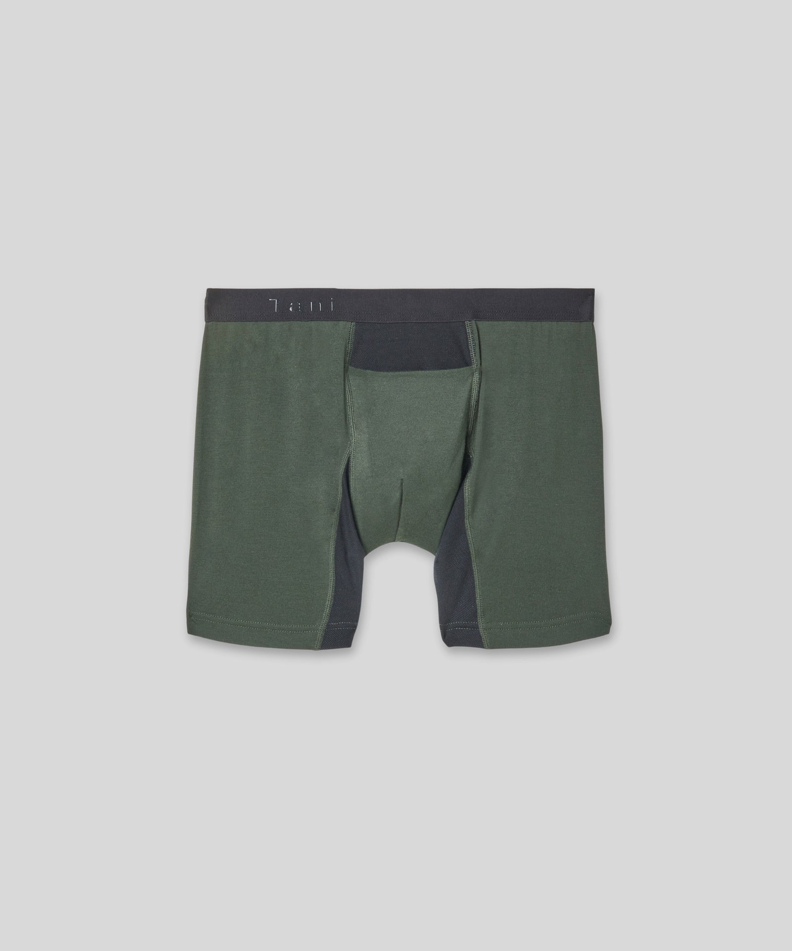 Mens Boxer Brief with Horizontal Fly in Green