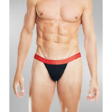 front view of a man wearing a jockstrap