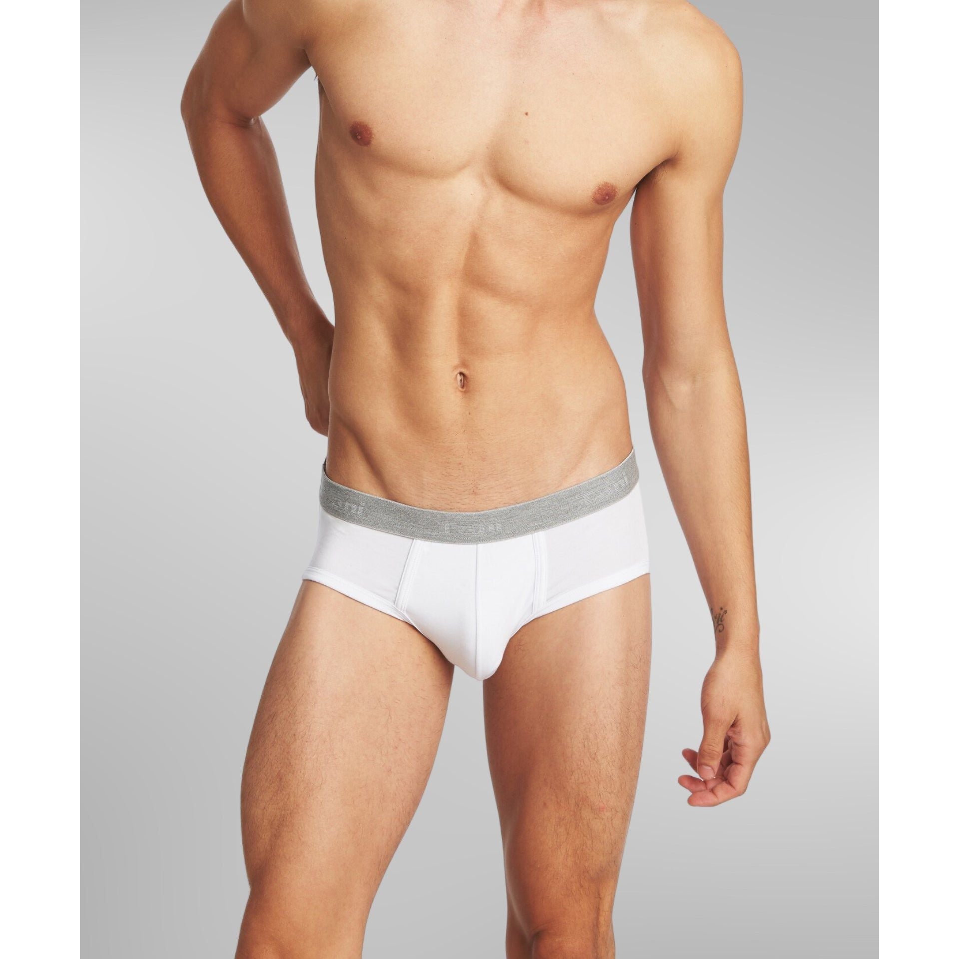 SilkCut Brief-Mens Hip Brief in White