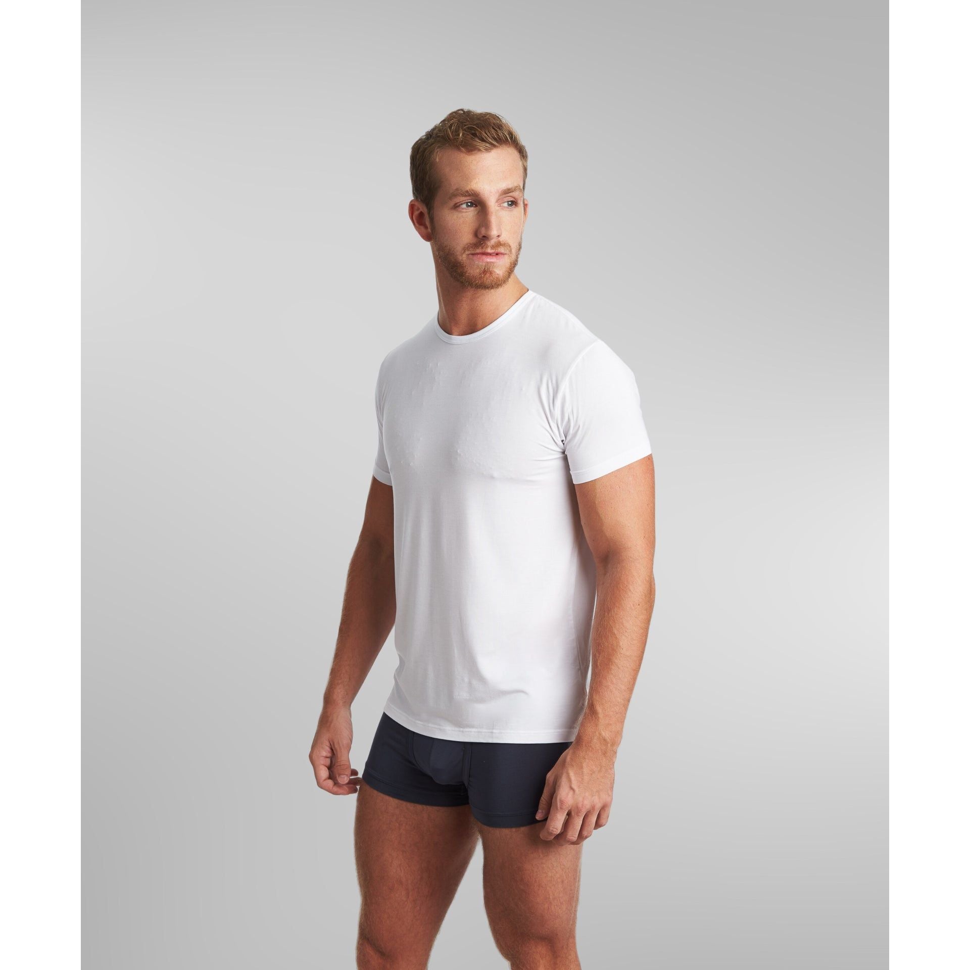 White Crew Neck T-Shirt for Men