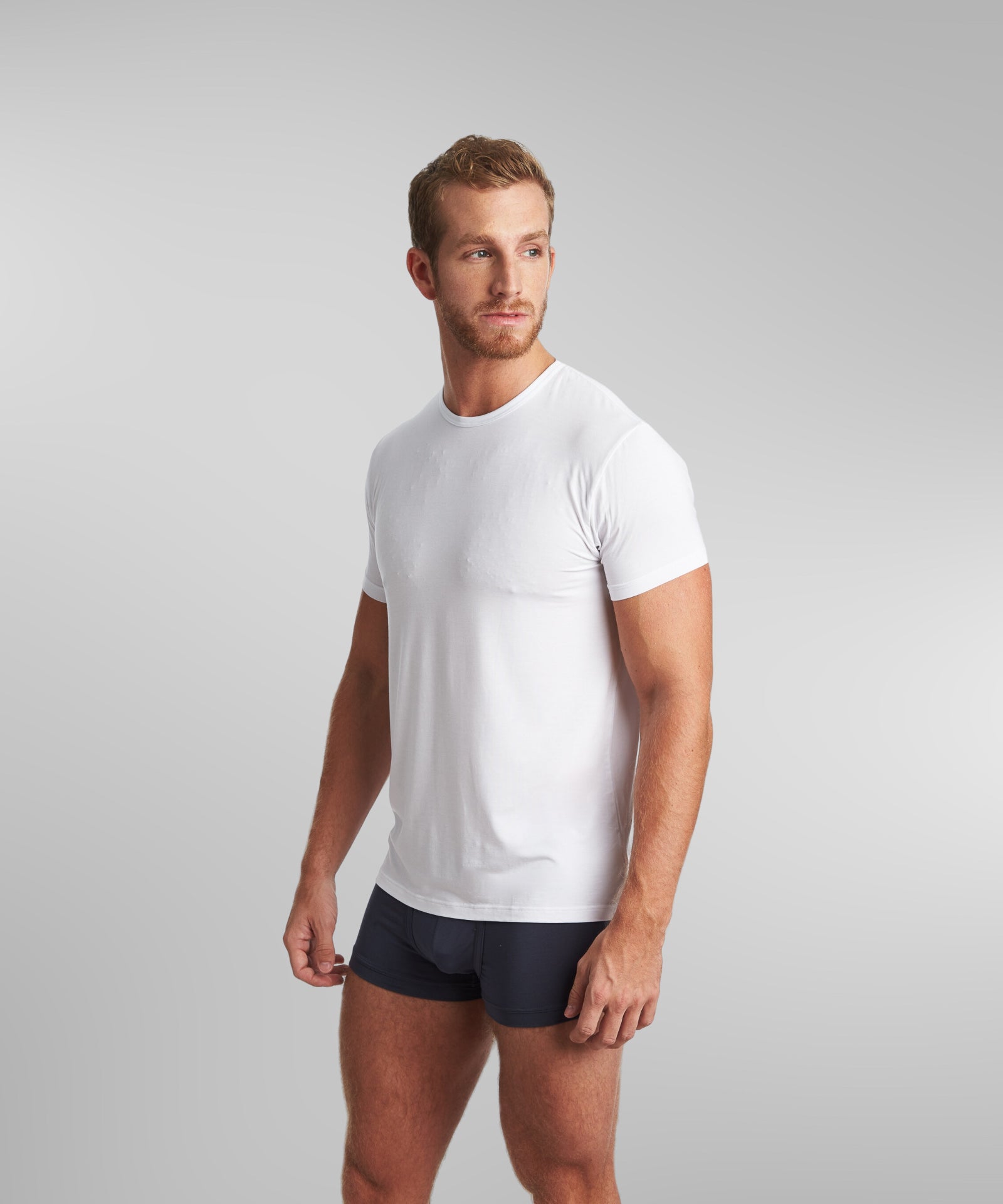 White Crew Neck T-Shirt for Men