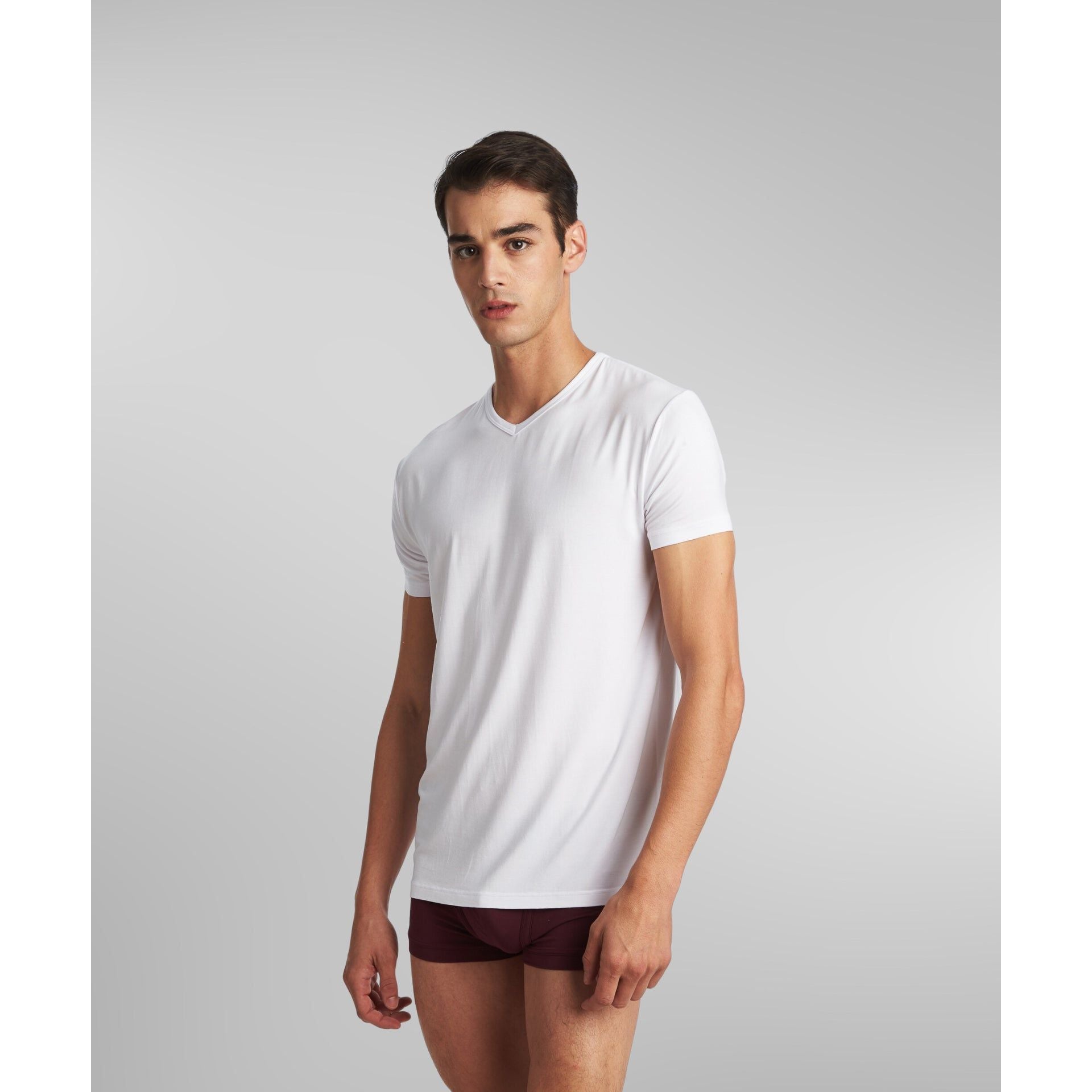 Silk Cut V-Neck Undershirts in white