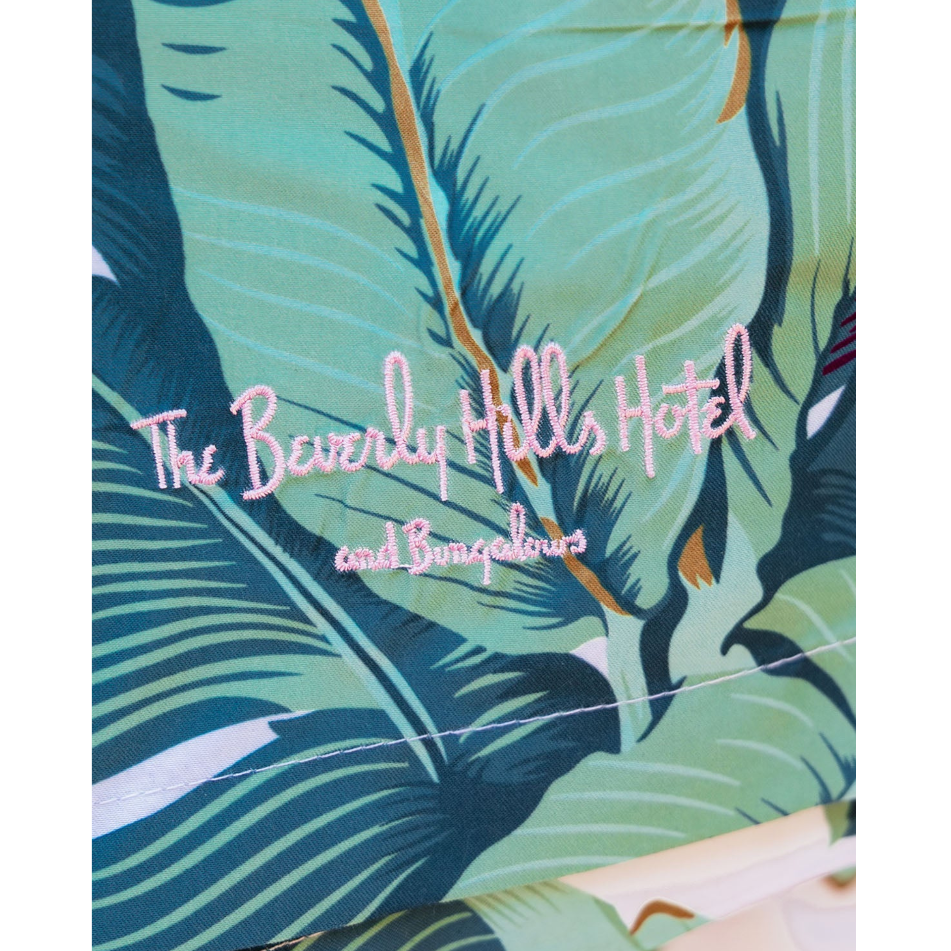 silkcut underwear partnership with  the Beverly Hills Hotel Up Close of the Logo