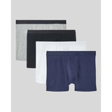 Apex Mens Boxer Briefs - 4 Pack (Black/White/Grey/Navy)