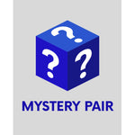 Blue cube with question marks and 'Mystery Pair' text on a gray background